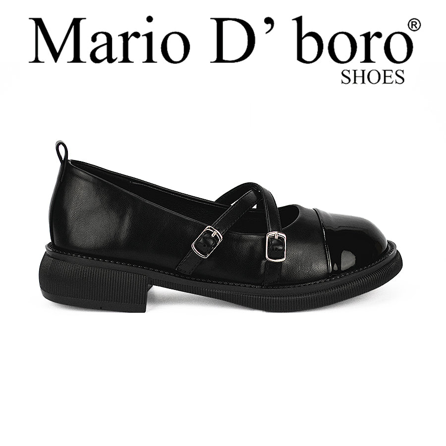 Mario D' Boro Women's Korean Flat Shoes LW 23753 Black/Taupe C41