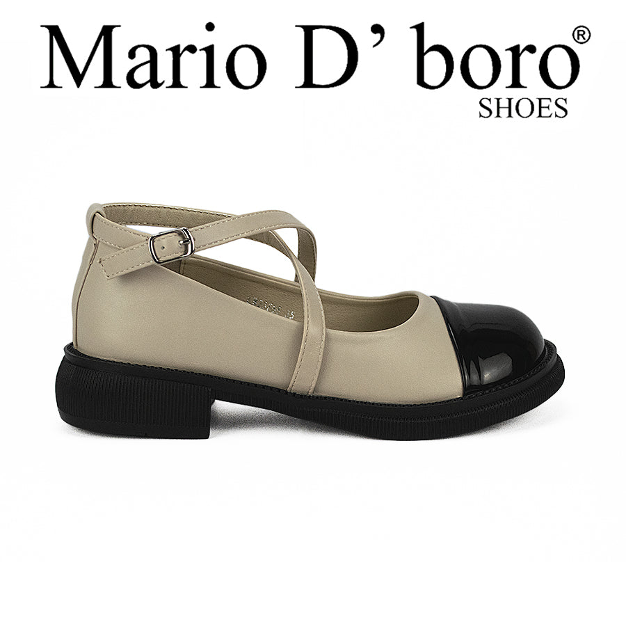 Mario D' Boro Women's Korean Flat Shoes LW 23755 Black/Beige C41