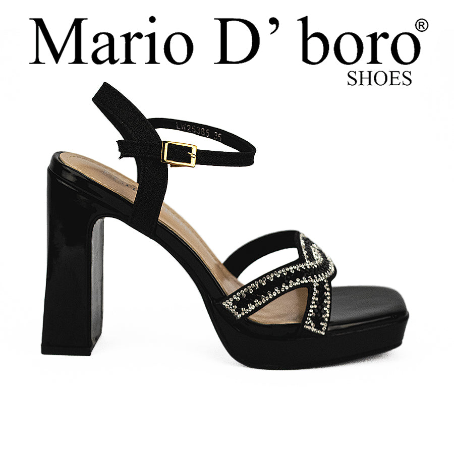 Mario D' Boro Women's Evening Sandals LW 25385 Black/Taupe C40
