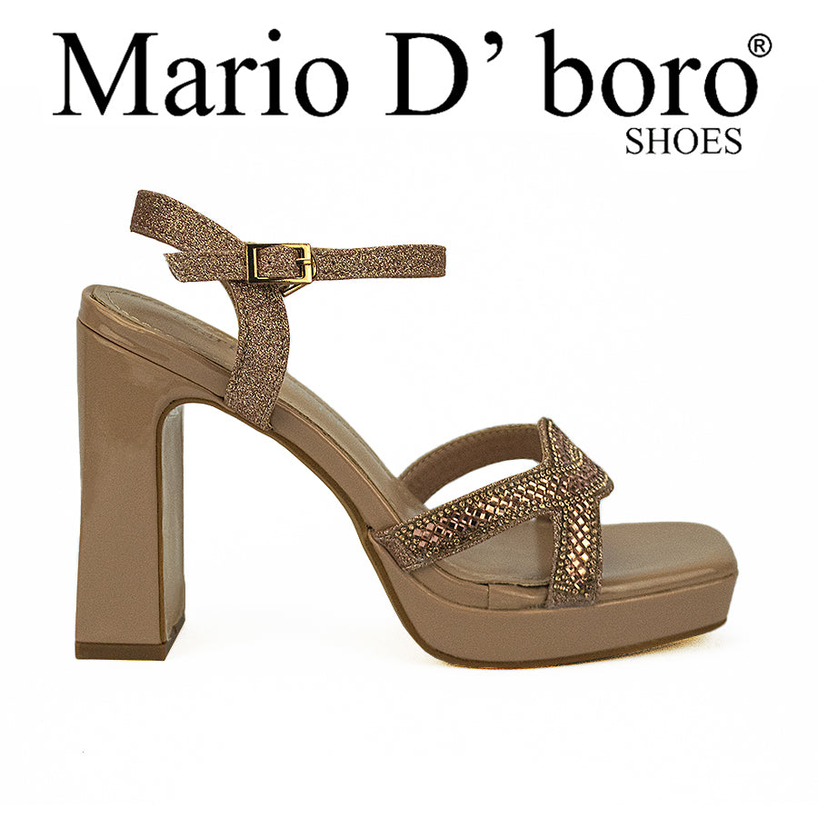 Mario D' Boro Women's Evening Sandals LW 25385 Black/Taupe C40