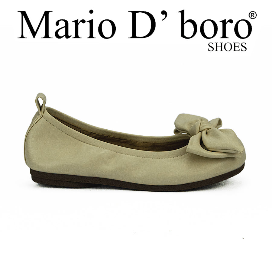 Mario D' Boro Women's Flat Shoes  LW 25495 Bone/Black C40