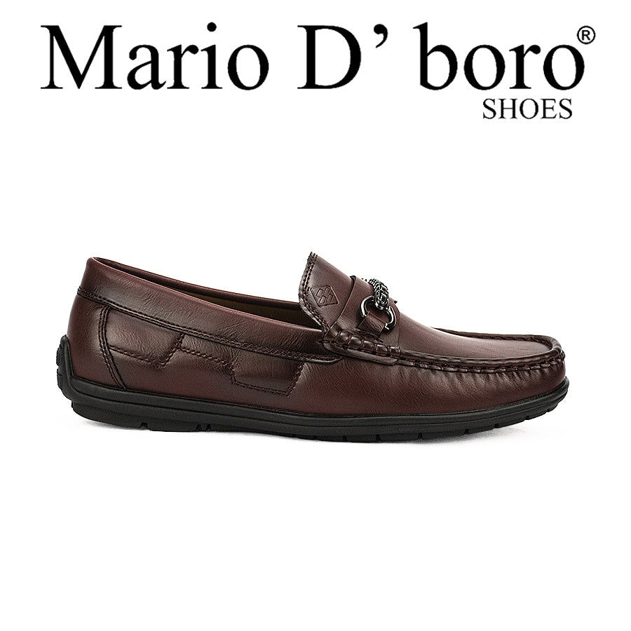 Mario D' Boro Men's Casual Loafers Mw 24393 Black/Maroon C42