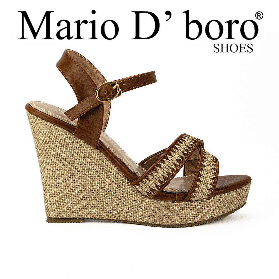 Mario D' Boro Women's Wedge Sandals LW 25245 Brown/Taupe C40