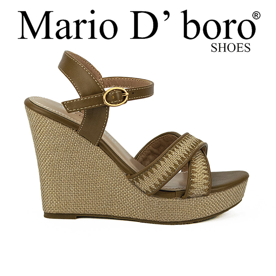 Mario D' Boro Women's Wedge Sandals LW 25245 Brown/Taupe C40