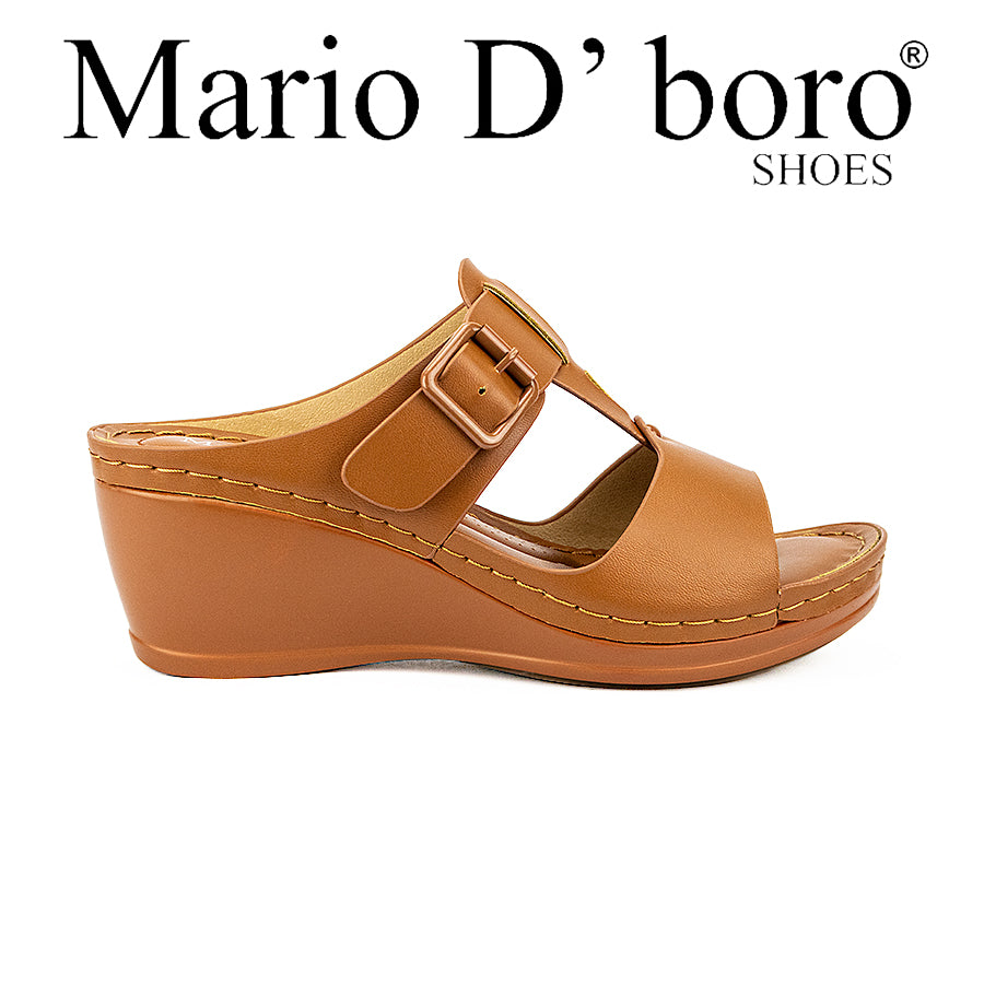 Mario D' Boro Women's Wedge Sandals LW 25695 Blue/Brown  C44