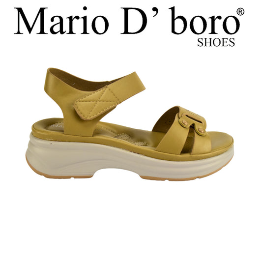 Mario D' Boro Women's Flat Sandals LX 24564 Beige/Black C51