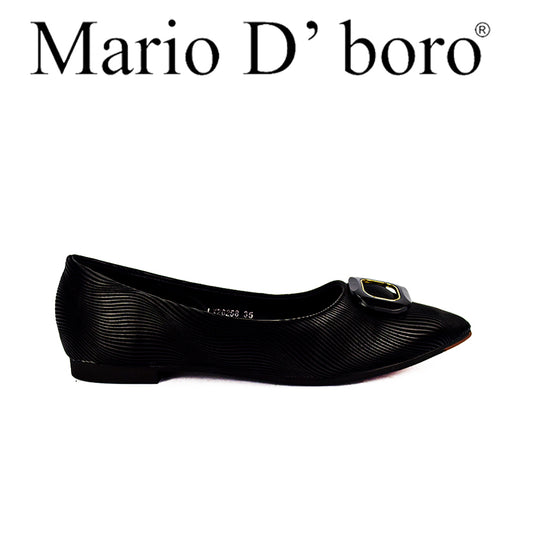 Mario D' Boro Women Ballet Flats LX 26258 Black and Bone C49