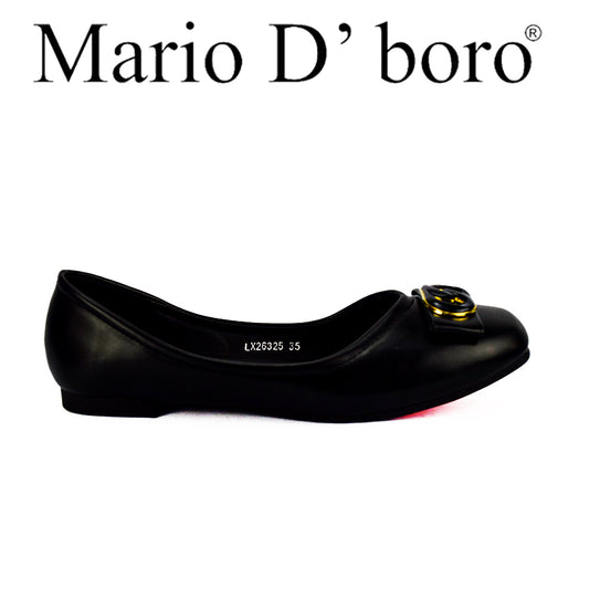 Mario D' Boro Women's Ballet Flats LX 26325 Black and Bone C49