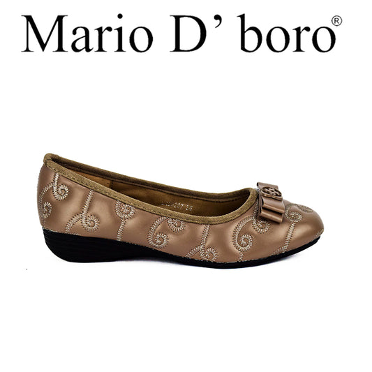 Mario D' Boro Women's Ballet Flats LX 26287 Navy Blue/Taupe C49