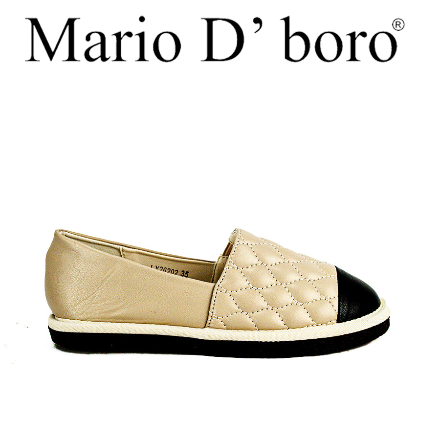 Mario D' Boro Women's Ballet Flats LX 26202 Beige/Bone and Tan C49