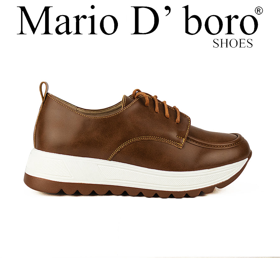 Mario D' Boro Women Oxford Lw 26021 Dark Brown/Tan C46
