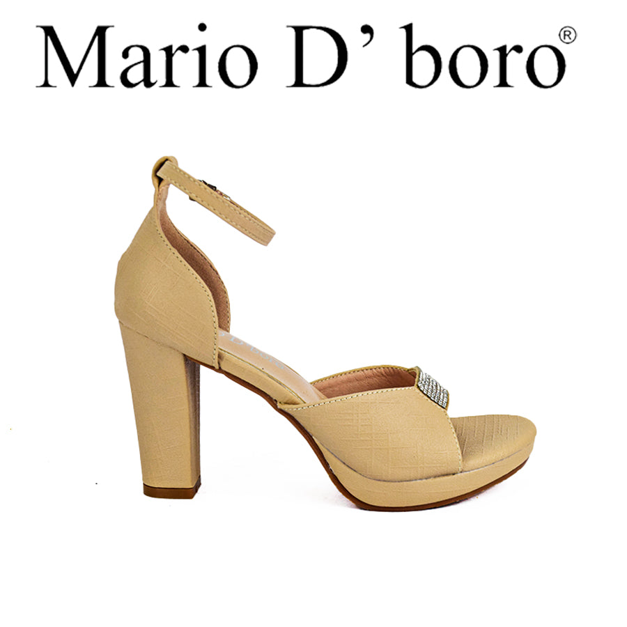 Mario D' Boro Women's Evening Sandals LX 26466 Beige/Silver C49