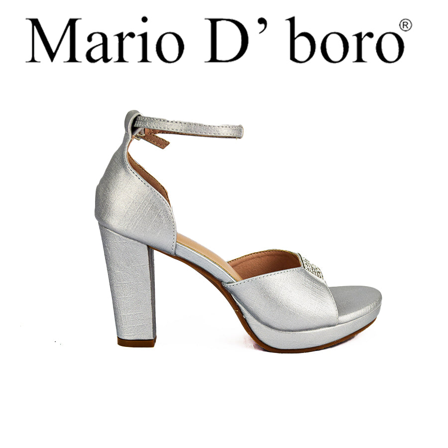 Mario D' Boro Women's Evening Sandals LX 26466 Beige/Silver C49