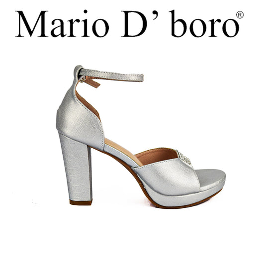Mario D' Boro Women's Evening Sandals LX 26466 Beige/Silver C49