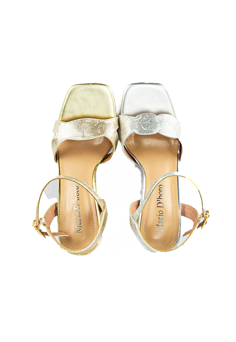 Mario D' Boro Women's Heeled Sandals LX 26250 Silver C49