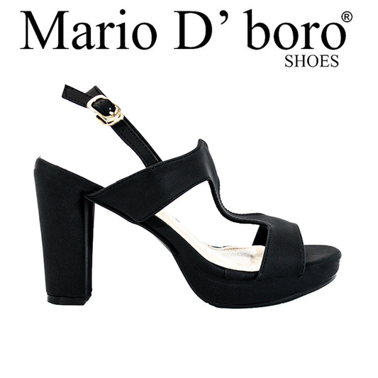 Mario D' Boro Women's Heeled Sandals LX 26563 Beige/Black C52
