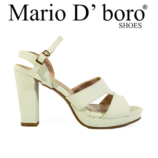 Mario D' Boro Women's Heeled Sandals LX 26562 Bone/Brown C52