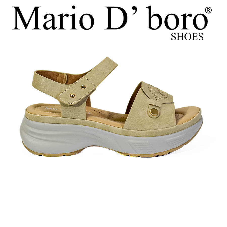 Mario D' Boro Women's Flat Sandals LX 26971 Beige and Bone C52