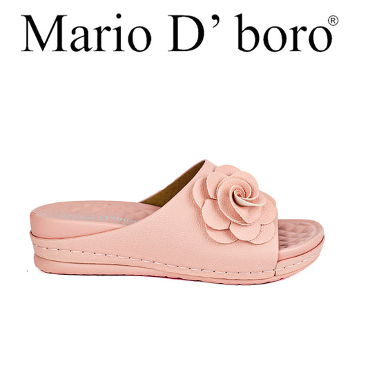 Mario D' Boro Women's Flat Sandals LX 26062 Beige/Old Rose C49