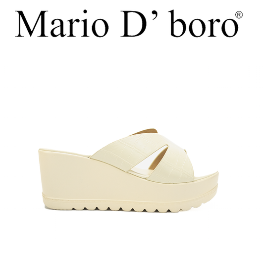 Mario D' Boro Women's Wedge Sandals LX 26591 Brown/Off White C51