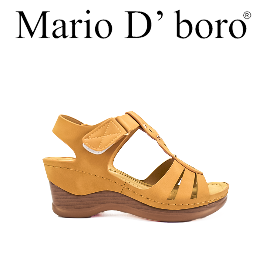 Mario D' Boro Women's Wedge Sandals LX 27064 Black/Brown C51