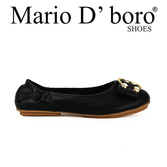 Mario D' Boro Women's Flats LW 23835 Black/Bone