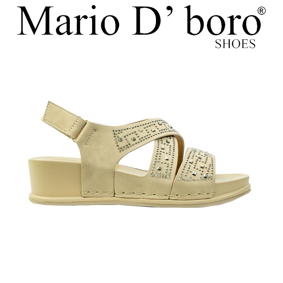 Mario D' Boro Women's Flat Sandals LY 28315 Black/Taupe C70