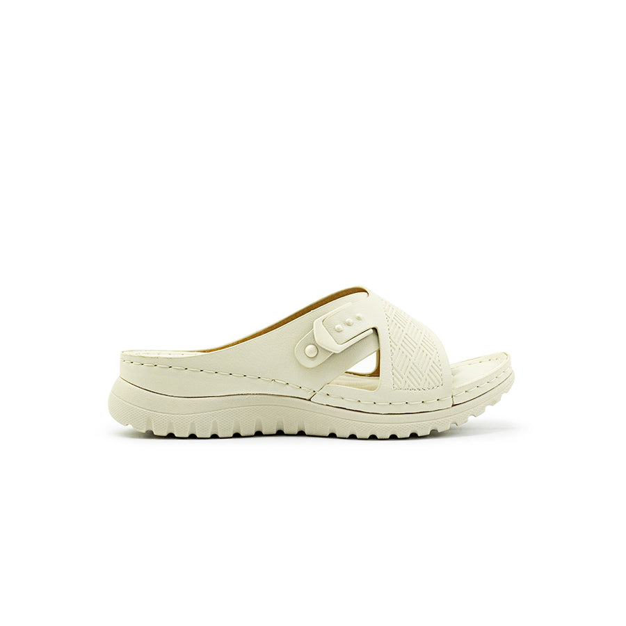 Mario D' Boro Women's Flat Sandals LY 28131 Beige/Navy Blue/Bone C65 C83