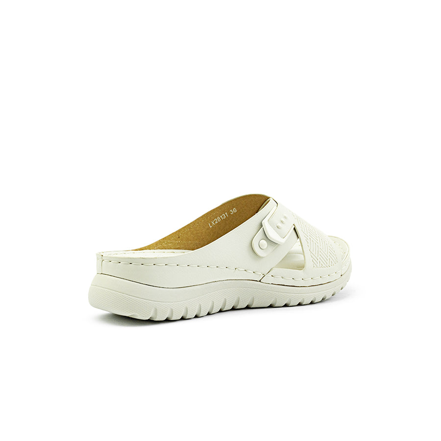 Mario D' Boro Women's Flat Sandals LY 28131 Beige/Navy Blue/Bone C65 C83
