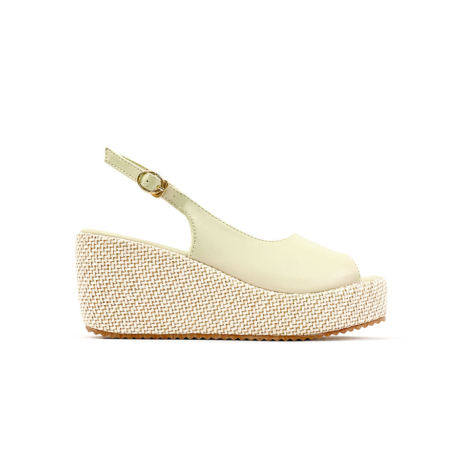 Mario D' Boro Women's Wedge Sandals LW 26011 Beige/Black C44 C65