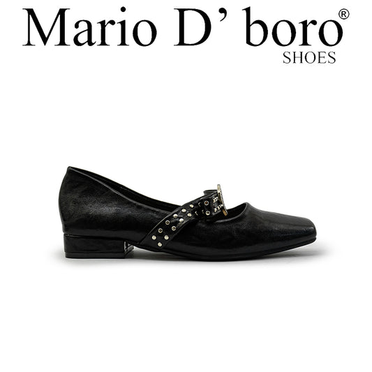 Mario D' boro Women's Ballet Flats LY 29564 - Black / Off White C86