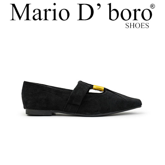 Mario D' boro Women's Ballet Flats LY 29670 - Black / Tan C86