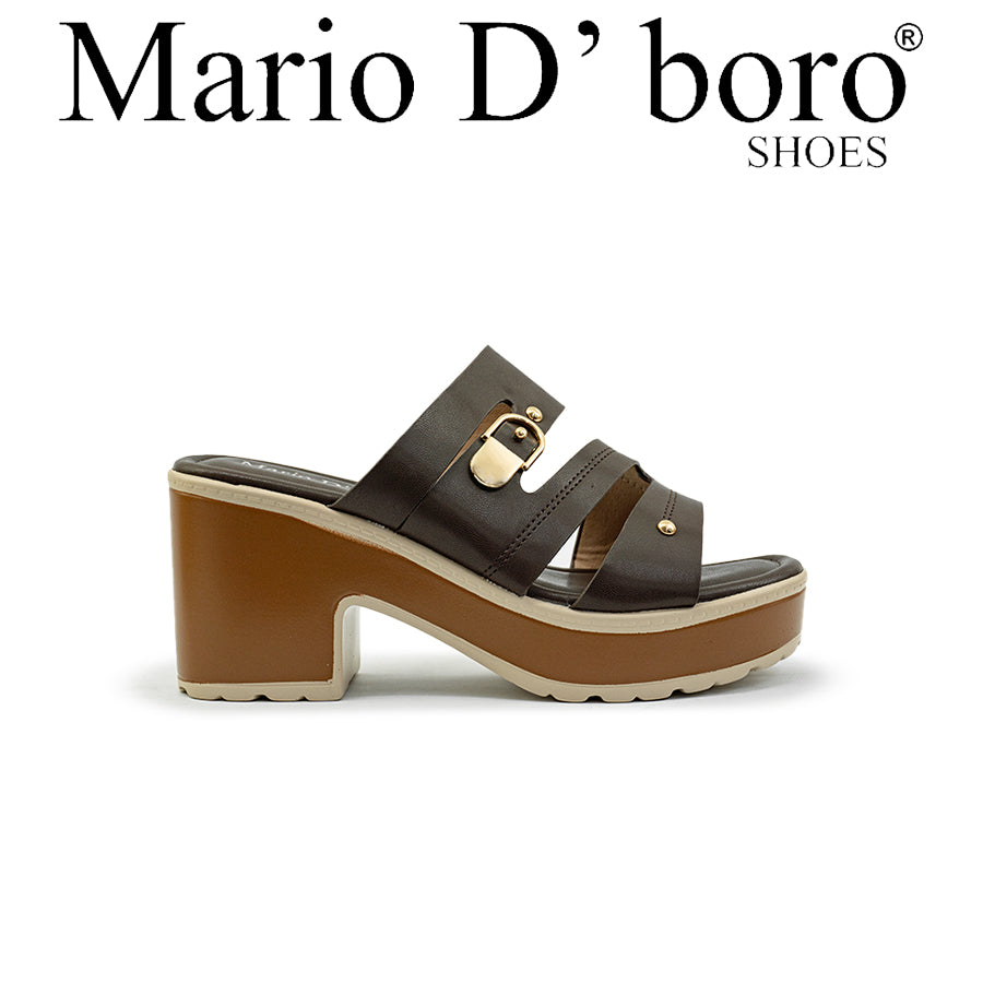 Mario D' boro Women's Heeled Sandals LY 29479 - Beige / VDark Brown C86