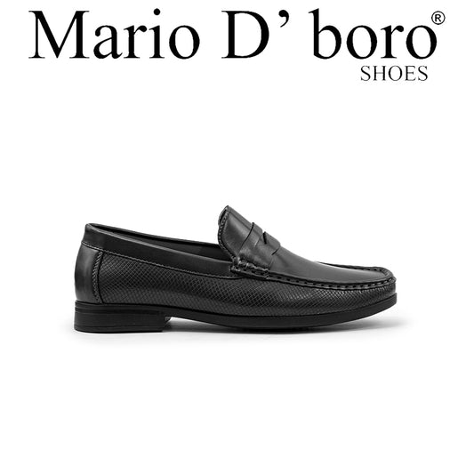 Mario D' Boro Men's Formal Slip On MY 26336 - Black / Dark Brown C85