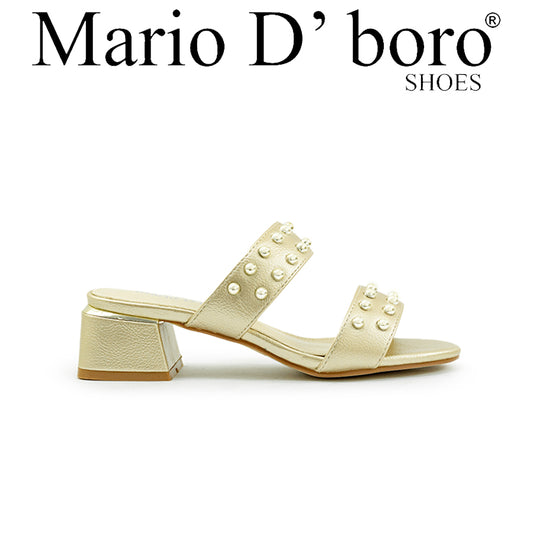 Mario D' boro Women's Heeled Sandals LY 29546 - Soft Gold /Soft Silver C89