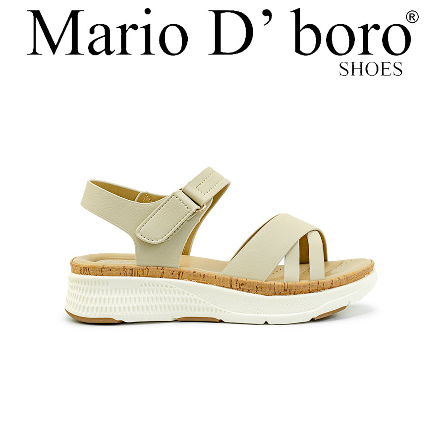 Mario D' boro Women's Flat Sandals LY 29526 - Light Beige / Tan C89