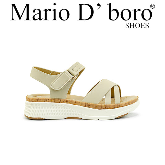 Mario D' boro Women's Flat Sandals LY 29526 - Light Beige / Tan C89