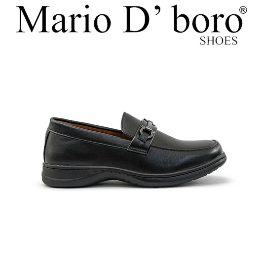 Mario D' boro Kids KZ 24116 C91 Boys Black leather loafer with buckle detail and rubber sole. Suitable for formal occasions.