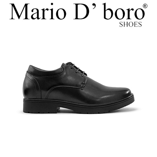 Mario D' boro Men's Formal MZ 27082 C95 Black / Brown leather dress shoe with lace-up design and rubber sole. Suitable for formal occasions.