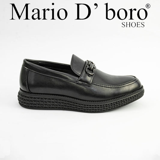Mario D' boro MZ 27340 C98 Black formal with decorative metal accent and textured sole. Suitable for formal occasions.